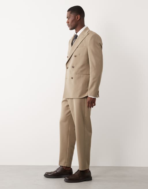 ASOS DESIGN – Beige, avsmalnande kostymbyxor med avslappnad passform, del av kostym, 3 av 5