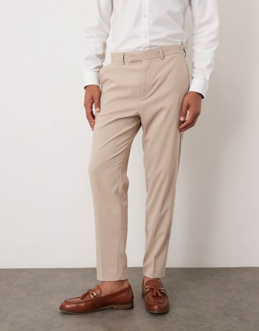 ASOS DESIGN – Beige, avsmalnande kostymbyxor, 2 av 5