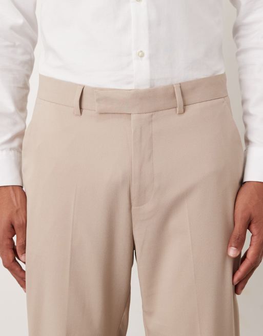 ASOS DESIGN – Beige, avsmalnande kostymbyxor, 5 av 5