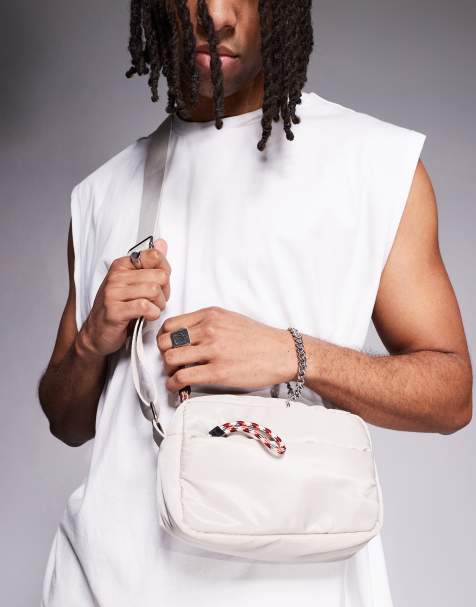 ASOS DESIGN – Beige axelremsväska i nylon - view 1