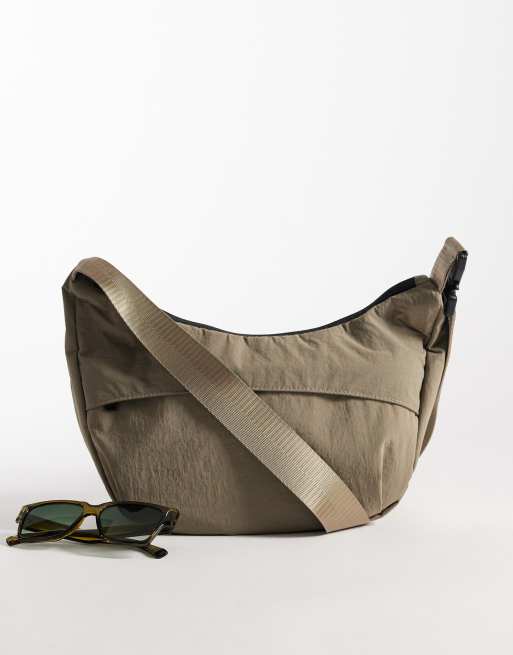 ASOS DESIGN – Beige axelremsväska i nylon, 2 av 4