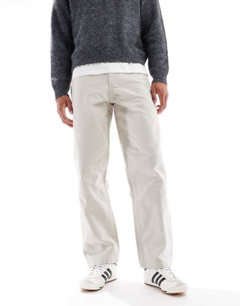 ASOS DESIGN - Beige baggy cargobukser i lærred - view 1