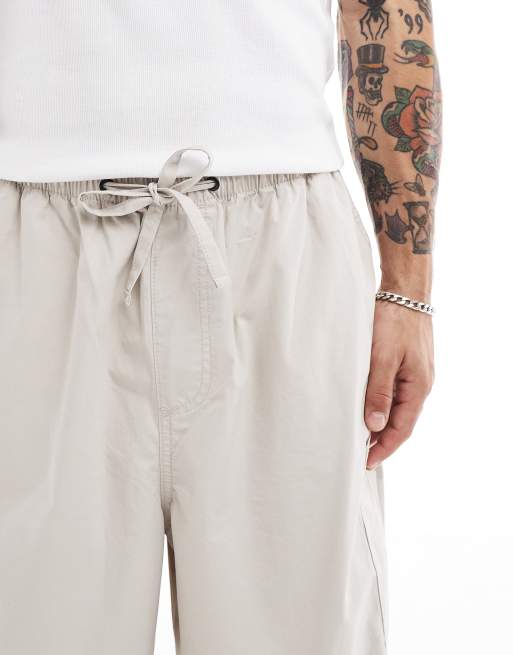 ASOS DESIGN – Beige, baggy fallskärmsbyxor i oversize och cargostil, 4 av 5