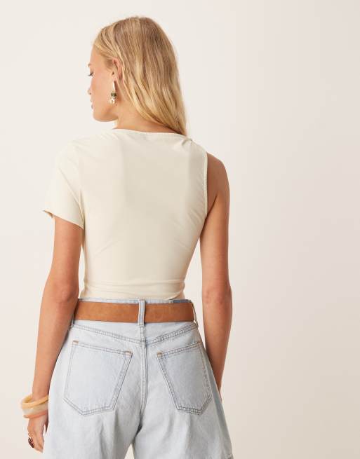ASOS DESIGN – Beige body med utskurna detaljer och stilren metalldetalj, 4 av 4