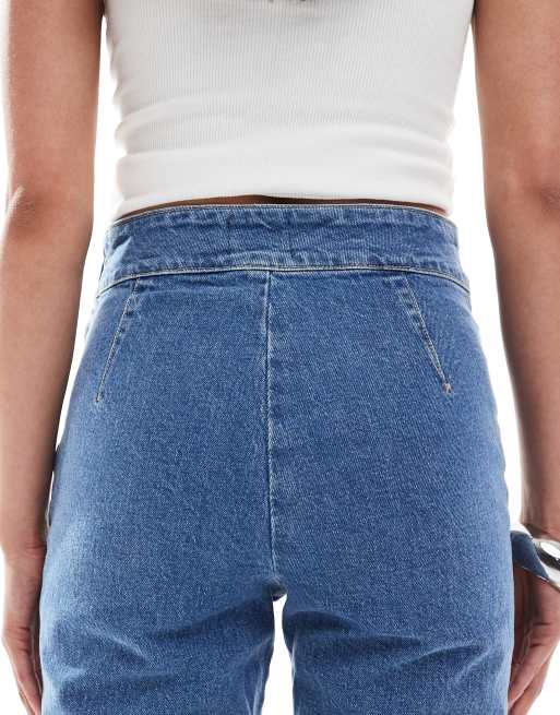 ASOS DESIGN - Beige capribukser i denim, 4 af 5