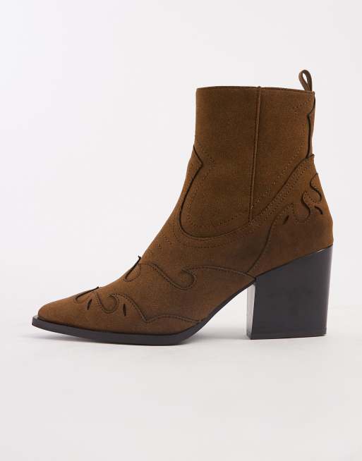 ASOS DESIGN - Beige Chelsea-støvler med western-design og cubansk hæl, 2 af 4