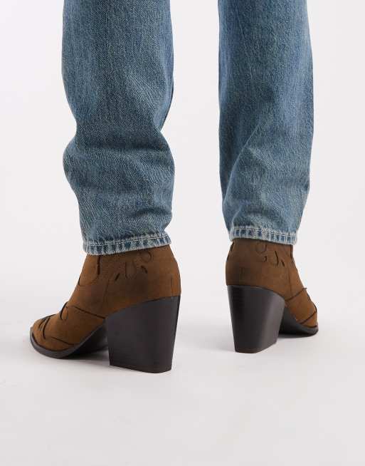 ASOS DESIGN - Beige Chelsea-støvler med western-design og cubansk hæl, 3 af 4
