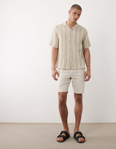ASOS DESIGN – Beige chinosshorts med smal passform - view 1