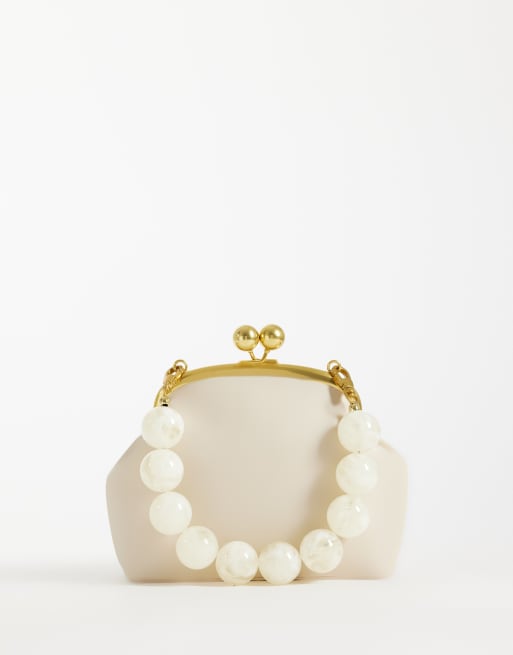 ASOS DESIGN - Beige clutch-taske med kuglehåndtag i resin, 4 af 4
