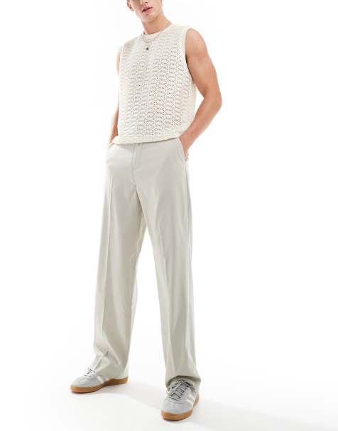ASOS DESIGN - Beige elegante bukser med brede ben - view 1