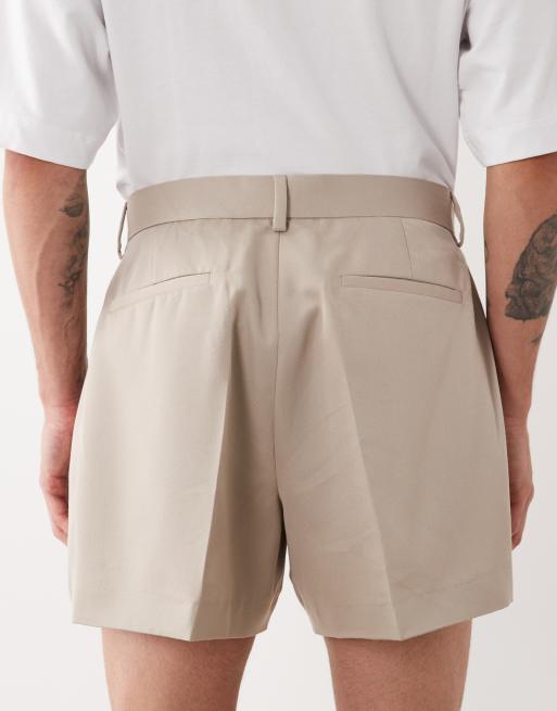 ASOS DESIGN - Beige elegante shorts med vide ben, 5 af 5