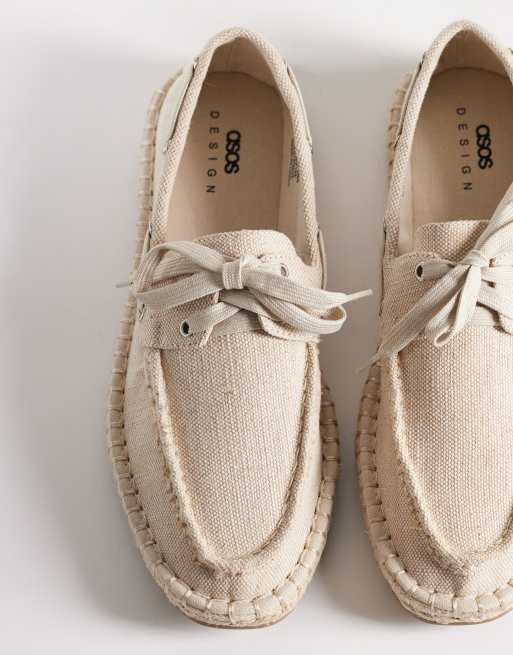 ASOS DESIGN - Beige espadrille-sejlersko i kanvas, 2 af 4