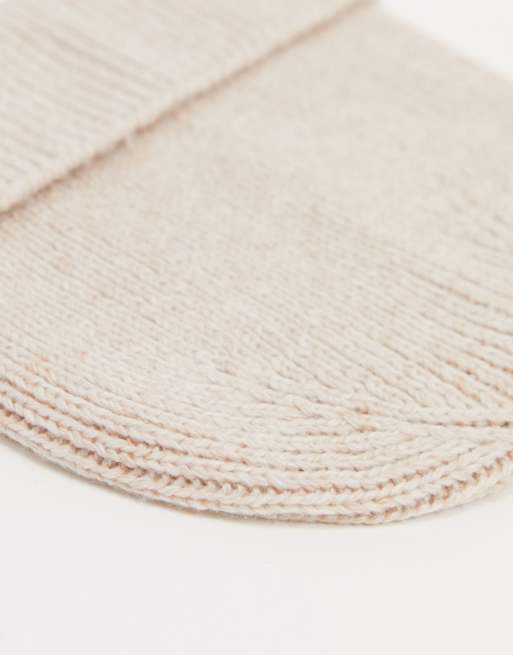 ASOS DESIGN – Beige, fiskarribbad mössa i polyester, 3 av 4
