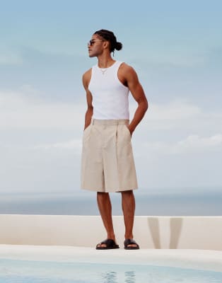 ASOS DESIGN - Beige habit-bermudashorts - view 1