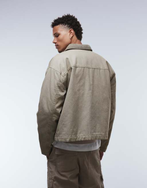 ASOS DESIGN – Beige harrington-jacka med quiltat foder, 3 av 5