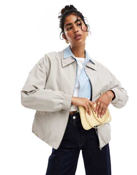 ASOS DESIGN - Beige Harrington-jakke med ternet for - view 1