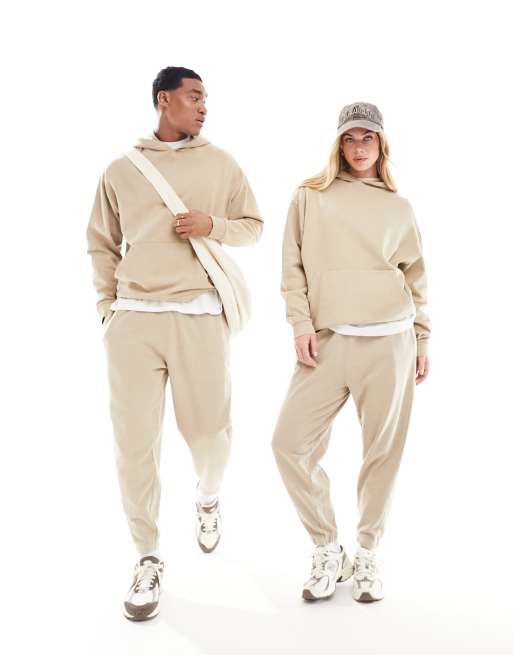 ASOS DESIGN – Beige hoodie i oversize, del av set, 2 av 4