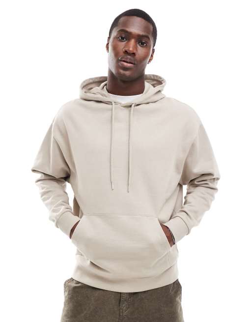 ASOS DESIGN – Beige hoodie i oversize