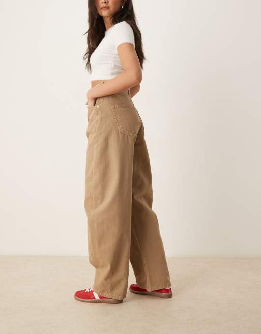 ASOS DESIGN – Beige jeans med hög midja och barrelben, 2 av 5
