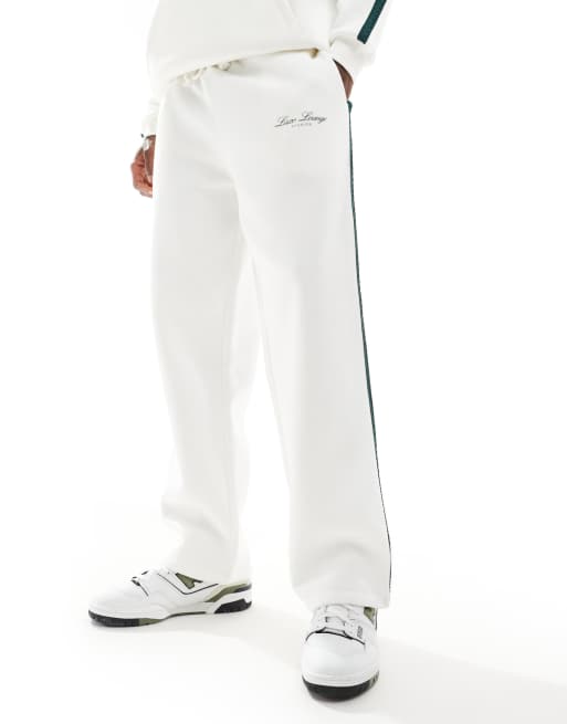 ASOS DESIGN - Beige joggingbukser med brede ben, print og sidestribe, 2 af 5
