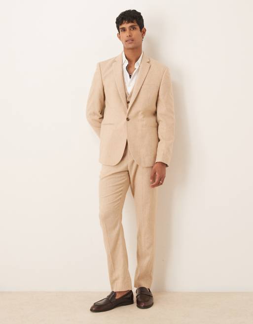 ASOS DESIGN – Beige kavaj i yllemix med smal passform, del av kostym, 2 av 5