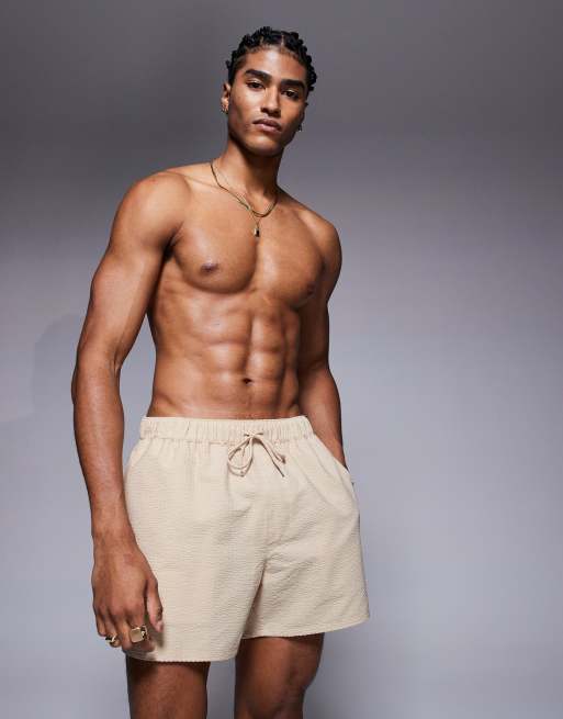 ASOS DESIGN – Beige korta badshorts i bäckebölja, 2 av 4