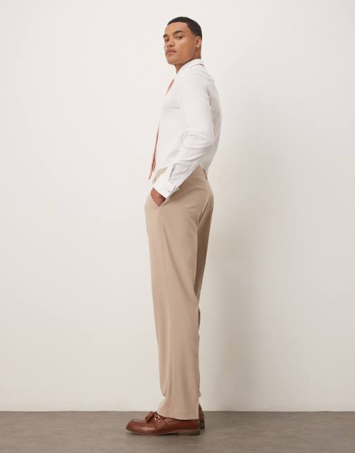 ASOS DESIGN – Beige kostymbyxor med raka ben, del av kostym, 3 av 5