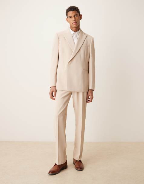 ASOS DESIGN – Beige kostymbyxor med raka ben, del av kostym - view 1