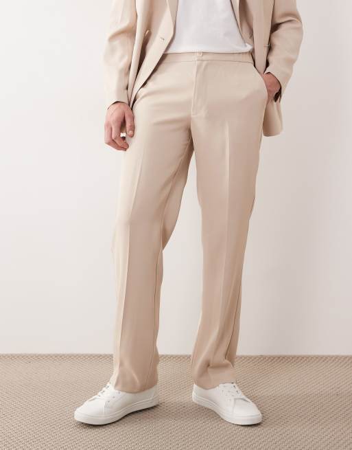 ASOS DESIGN – Beige kostymbyxor med raka ben, del av kostym, 2 av 5