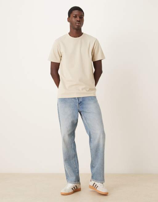ASOS DESIGN – Beige, kraftig t-shirt i regular fit med mjuk känsla, 2 av 5