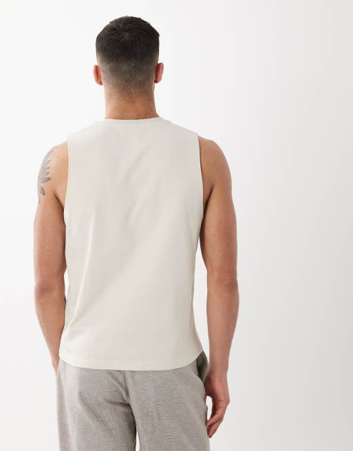 ASOS DESIGN – Beige linne i oversize och regular fit med boxig passform och v-ringning, 3 av 5