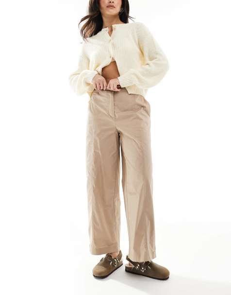 ASOS DESIGN - Beige og enkle utility-bukser med lige ben - view 1