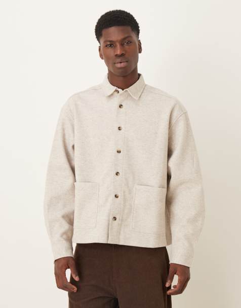 ASOS DESIGN - Beige og oversized skjorte i firkantet pasform - view 1