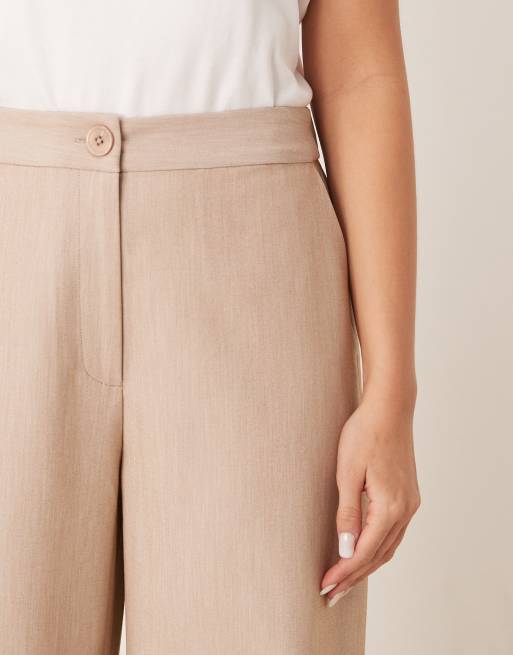ASOS DESIGN - Beige og skræddersyede bukser med lige ben og afslappet pasform , 4 af 5
