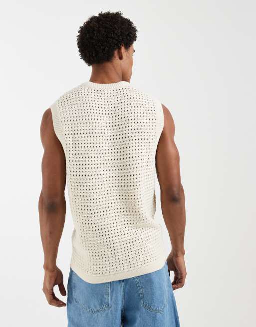 ASOS DESIGN - Beige overdel i åben strik, 3 af 5