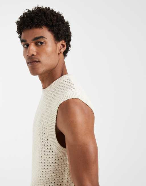 ASOS DESIGN - Beige overdel i åben strik, 4 af 5