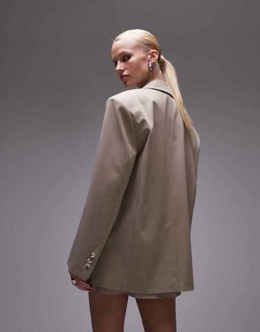 ASOS DESIGN - Beige oversized blazer - Del af sæt, 3 af 4