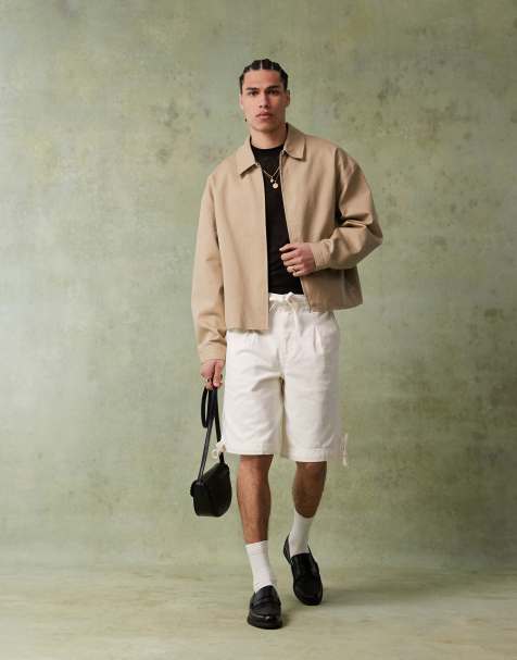 ASOS DESIGN - Beige oversized Harrington-jakke i firkantet pasform - view 1