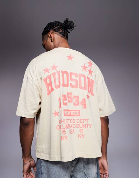 ASOS DESIGN - Beige oversized T-shirt med grafisk sportsprint i firkantet pasform - view 1