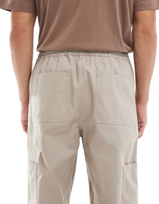 ASOS DESIGN - Beige posede pull on-cargobukser, 5 af 5