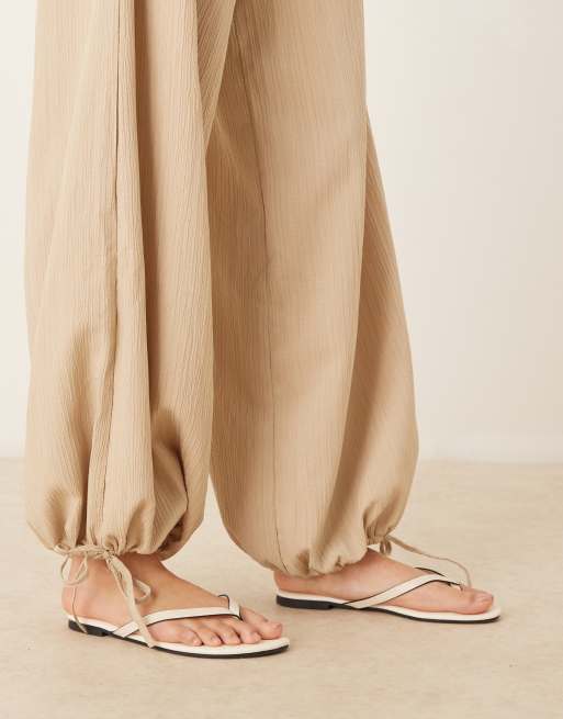 ASOS DESIGN - Beige pull-on-bukser med palazzo-snit - Del af sæt, 4 af 4
