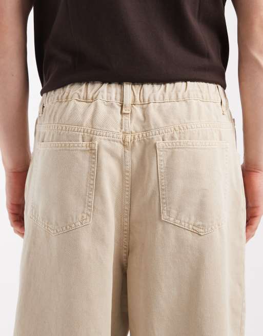ASOS DESIGN - Beige pull-on-jeans med vide ben, 5 af 5