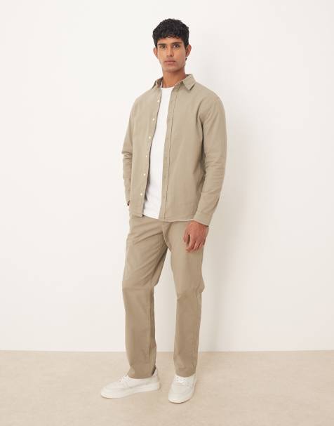ASOS DESIGN – Beige, raka chinos, del av set - view 1