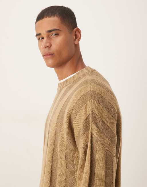 ASOS DESIGN – Beige, ribbstickad tröja i extra oversize, 4 av 5