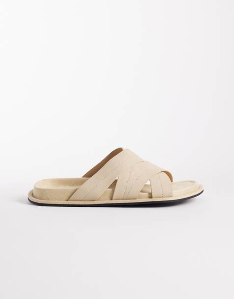 ASOS DESIGN – Beige sandaler med korsade remmar - view 1