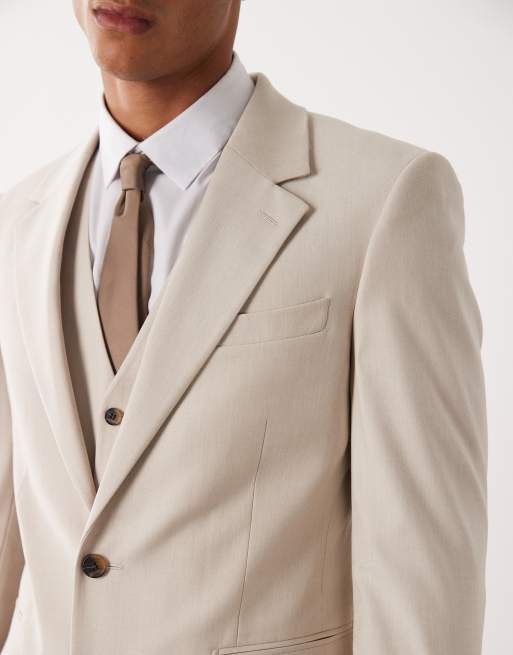 ASOS DESIGN - Beige skinny-habitjakke, 3 af 5