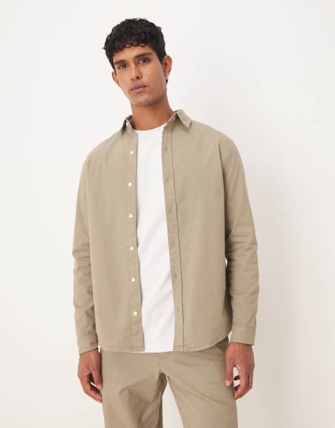 ASOS DESIGN – Beige skjorta med långa ärmar, del av set - view 1