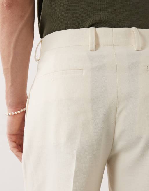 ASOS DESIGN - Beige skræddersyede shorts med plisseringer i Regular Fit, 5 af 9