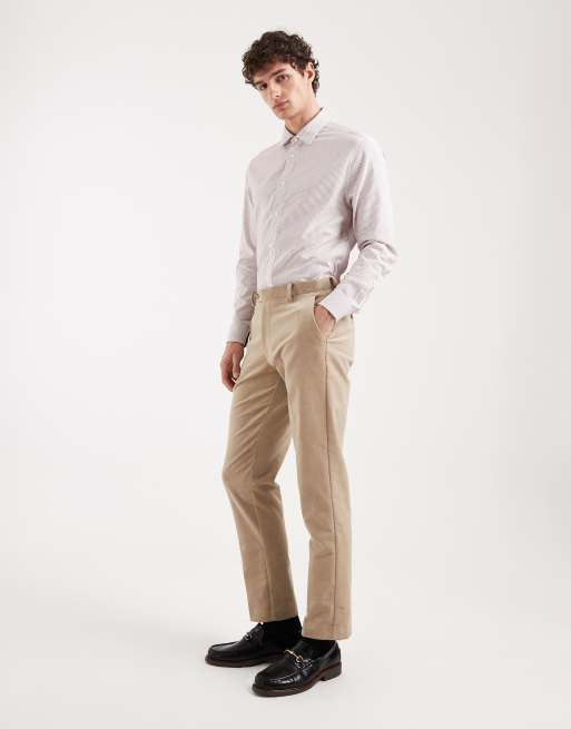 ASOS DESIGN - Beige slim-habitbukser i fløjl, 3 af 5