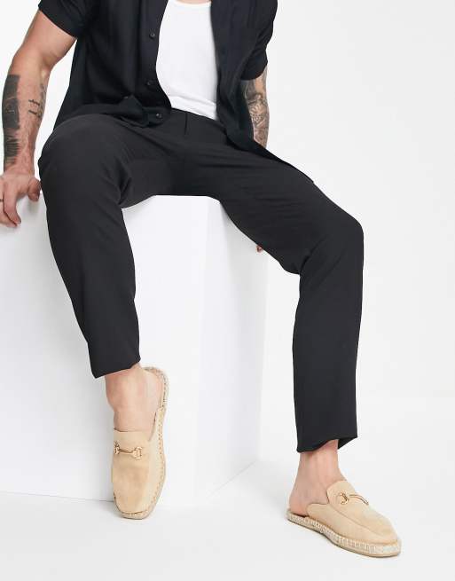 ASOS DESIGN - Beige slip on-mules i espadrille-stil i imiteret ruskind med spænde, 4 af 4